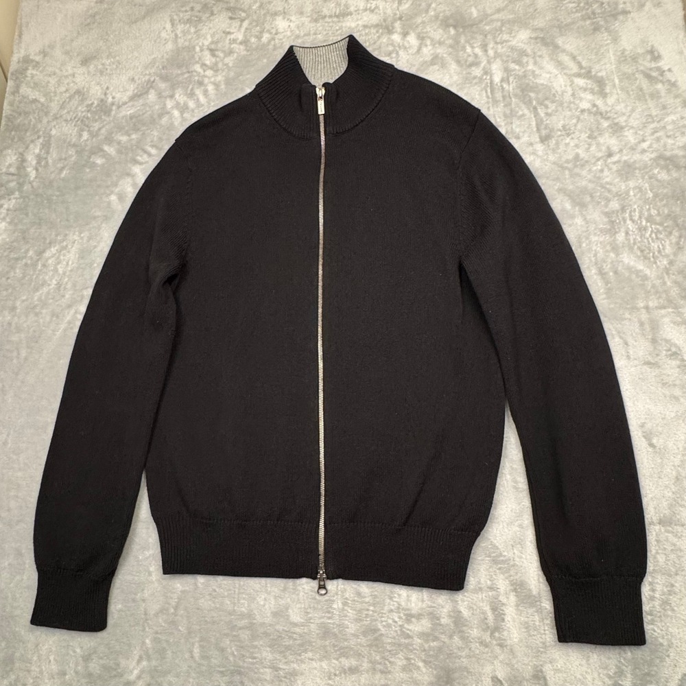 MICHAEL KORS FOR TV LAND Black Full Zip Mock Neck Sweater Mens Size S